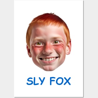 SLY FOX™  (Blue Text) Posters and Art